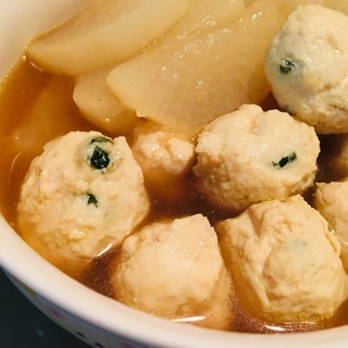 たまには洋風煮【大根と鶏団子のコンソメ煮】